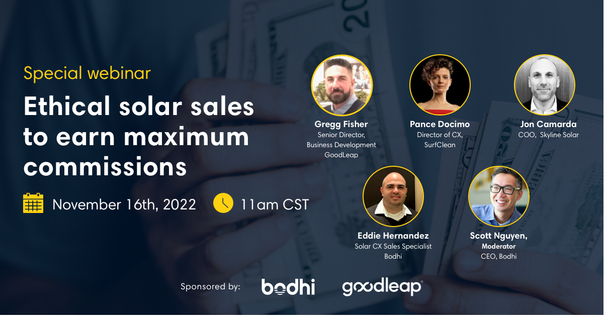 Bodhi inar Ethical solar sales to earn maximum commissions